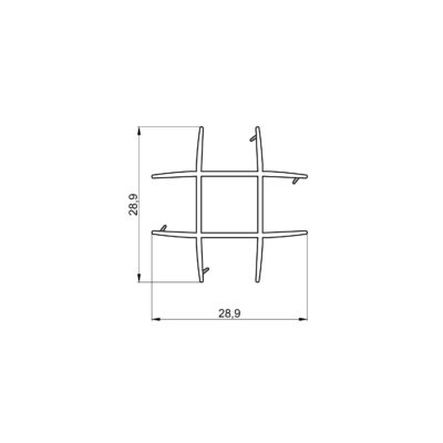 SP118 - Connecteur pour cloisons vitrées